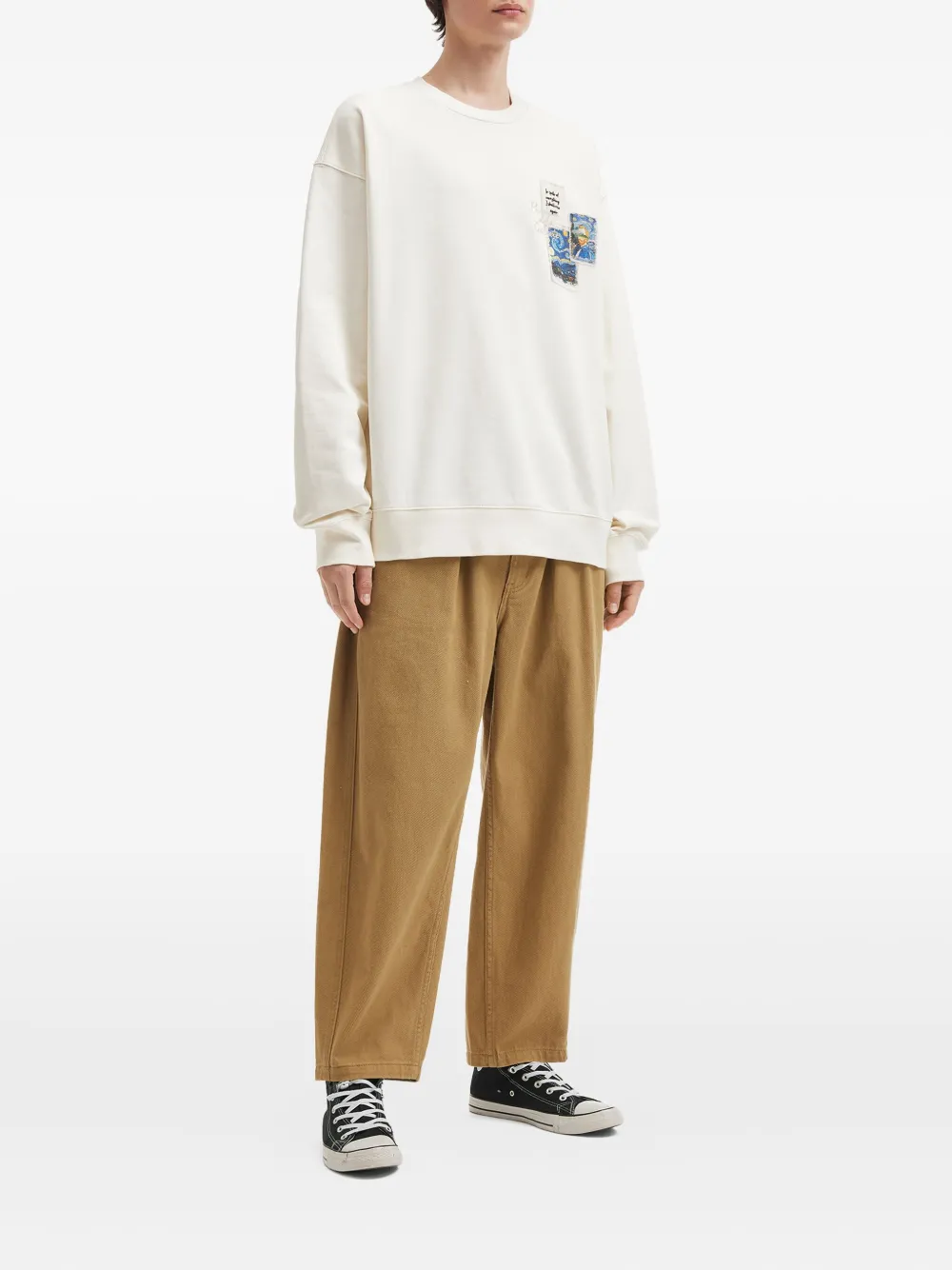 Musium Div. Embroidered Crew-neck Sweatshirt In Neutral
