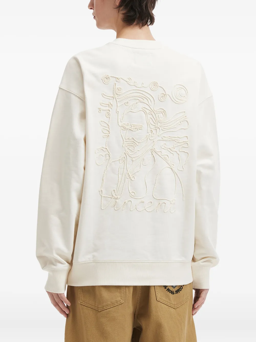 Musium Div. Embroidered Crew-neck Sweatshirt In Neutral