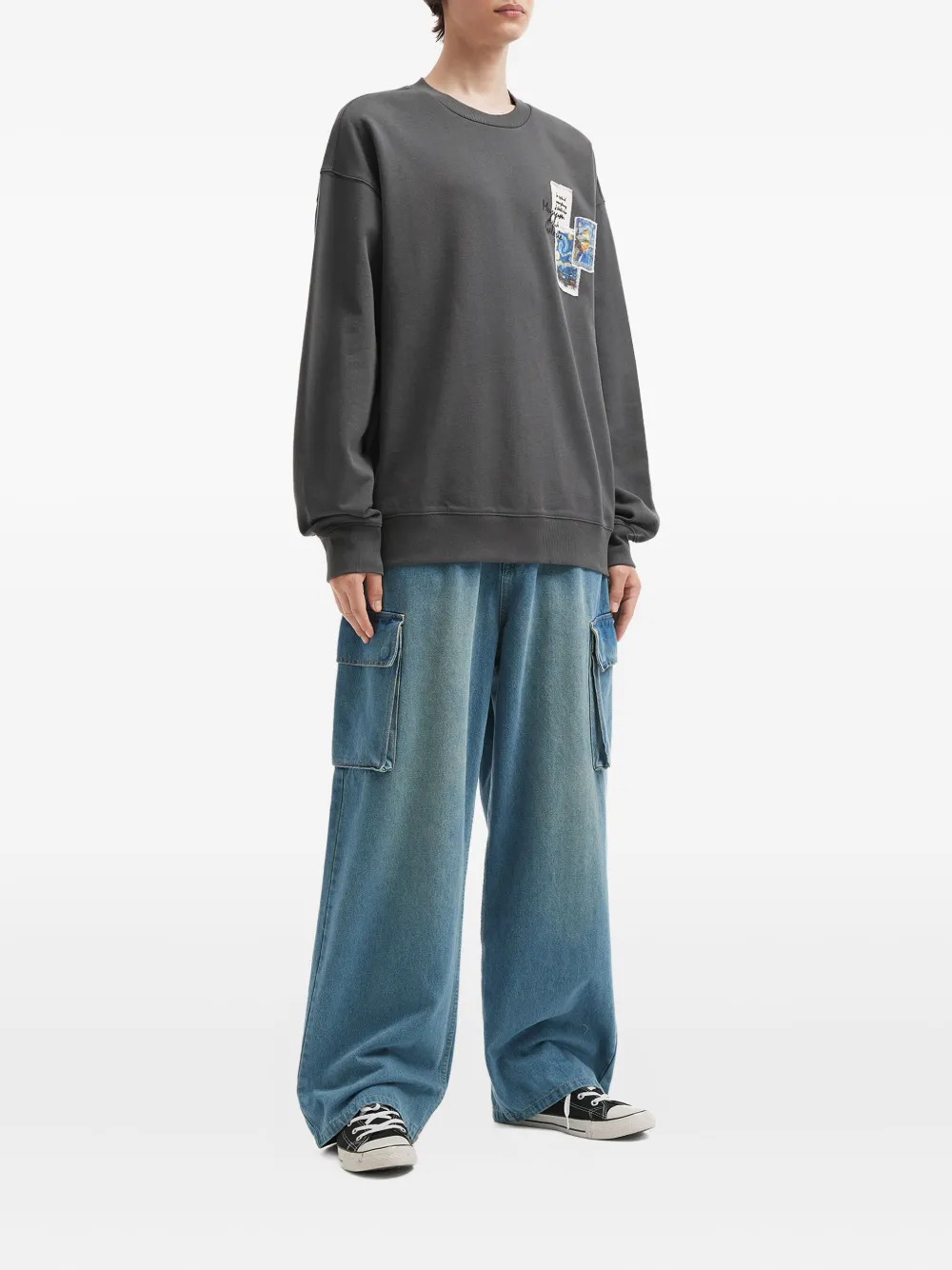Musium Div. Embroidered Sweatshirt In Gray