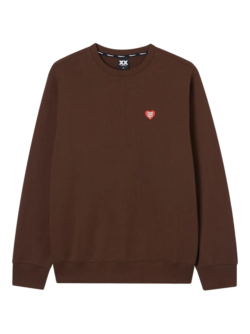 Fingercroxx Heart-embroidered Sweatshirt In Brown