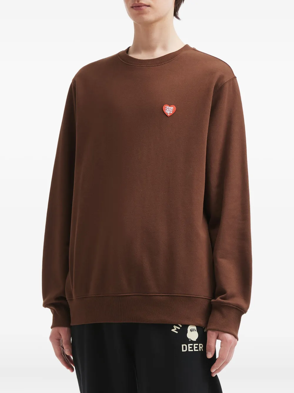 FINGERCROXX Sweater met geborduurd hart - Bruin