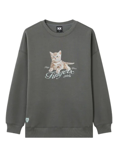 FINGERCROXX sudadera con gato estampado