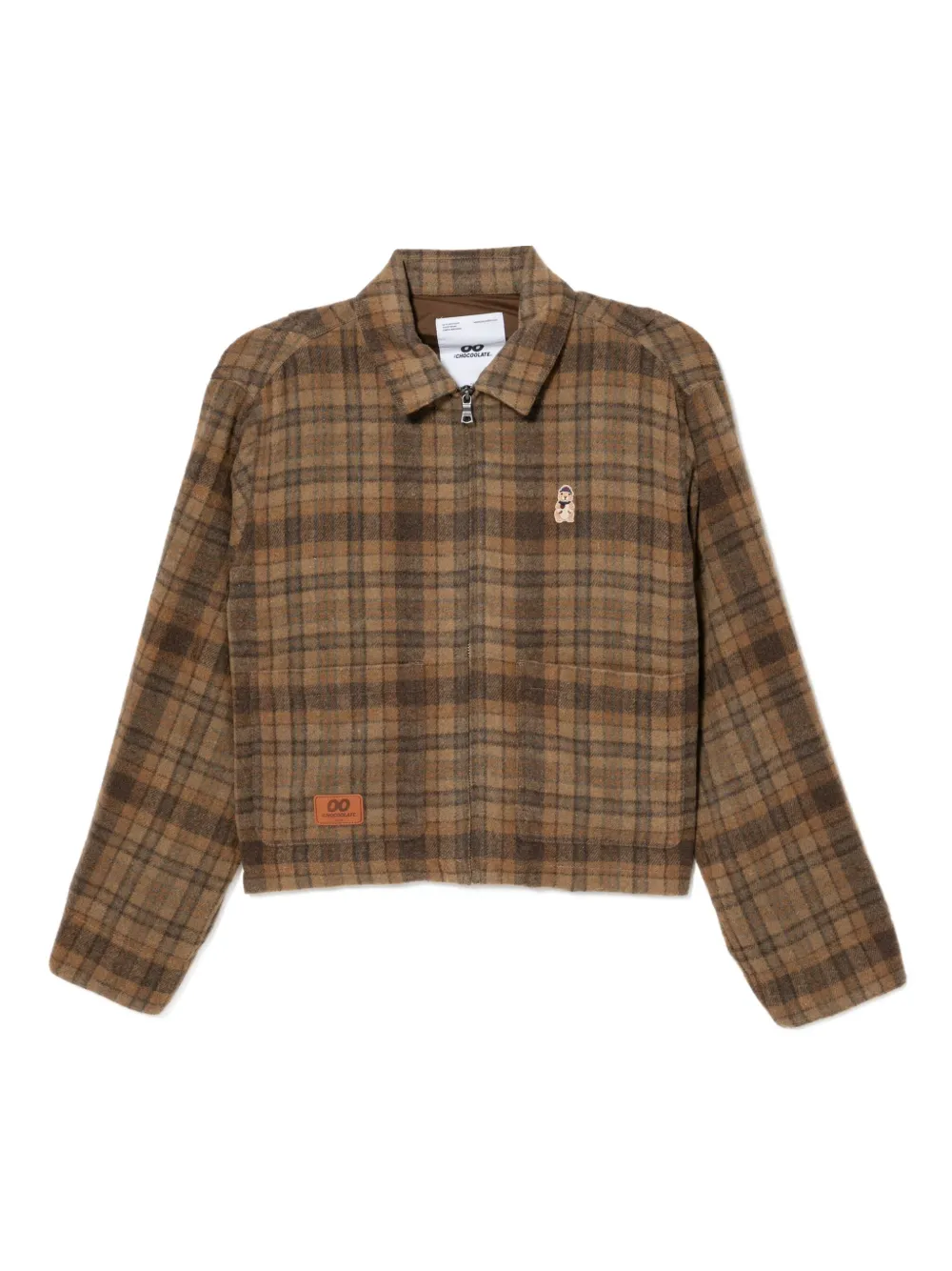 CHOCOOLATE logo-patch checked jacket | Brown | Image 1