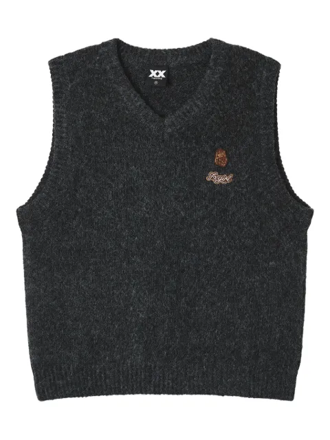 FINGERCROXX V-neck logo-patch vest
