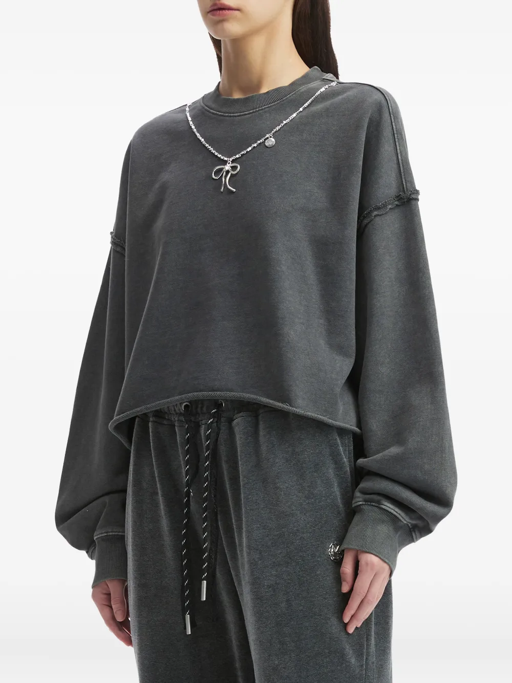 Musium Div. Raw Cut-edge Cotton Sweatshirt In Gray
