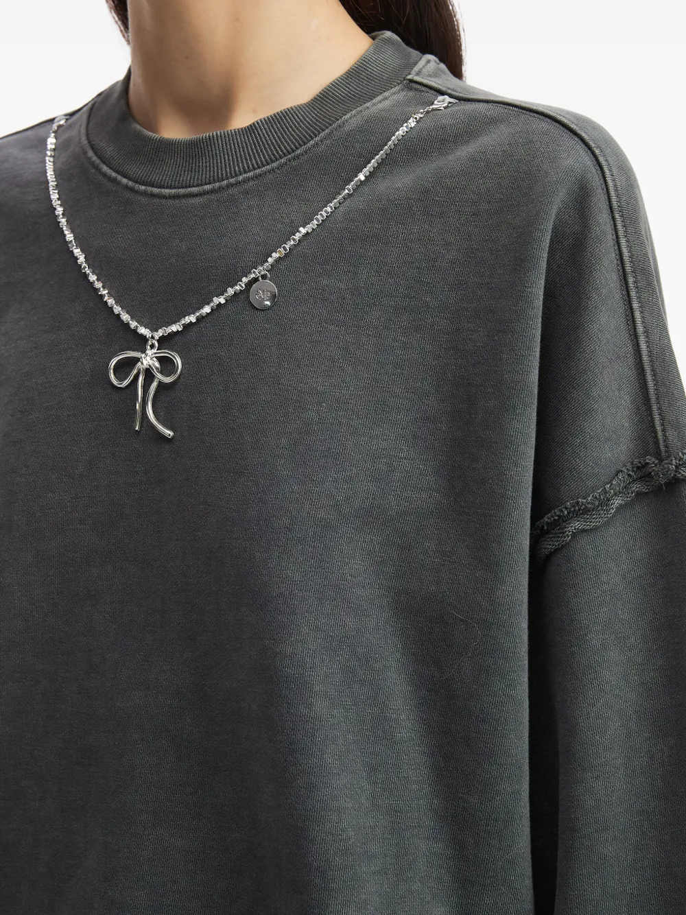 Musium Div. Raw Cut-edge Cotton Sweatshirt In Gray