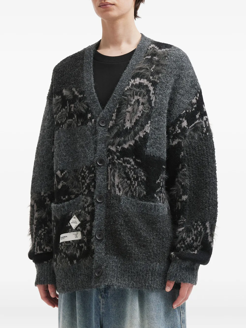 Musium Div. Vest met V-hals Zwart