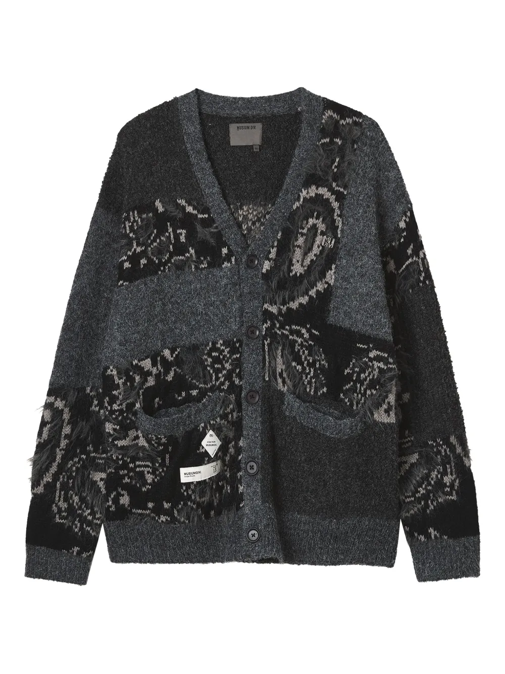 Musium Div. V-neck cardigan | Black | Image 1
