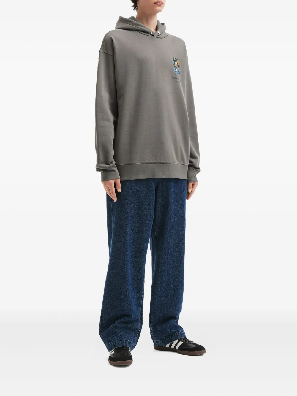 Musium Div. Pixel-print Hoodie In Gray