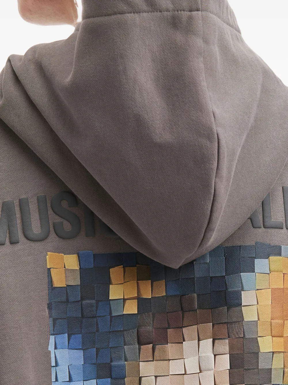 Musium Div. Pixel-print Hoodie In Gray