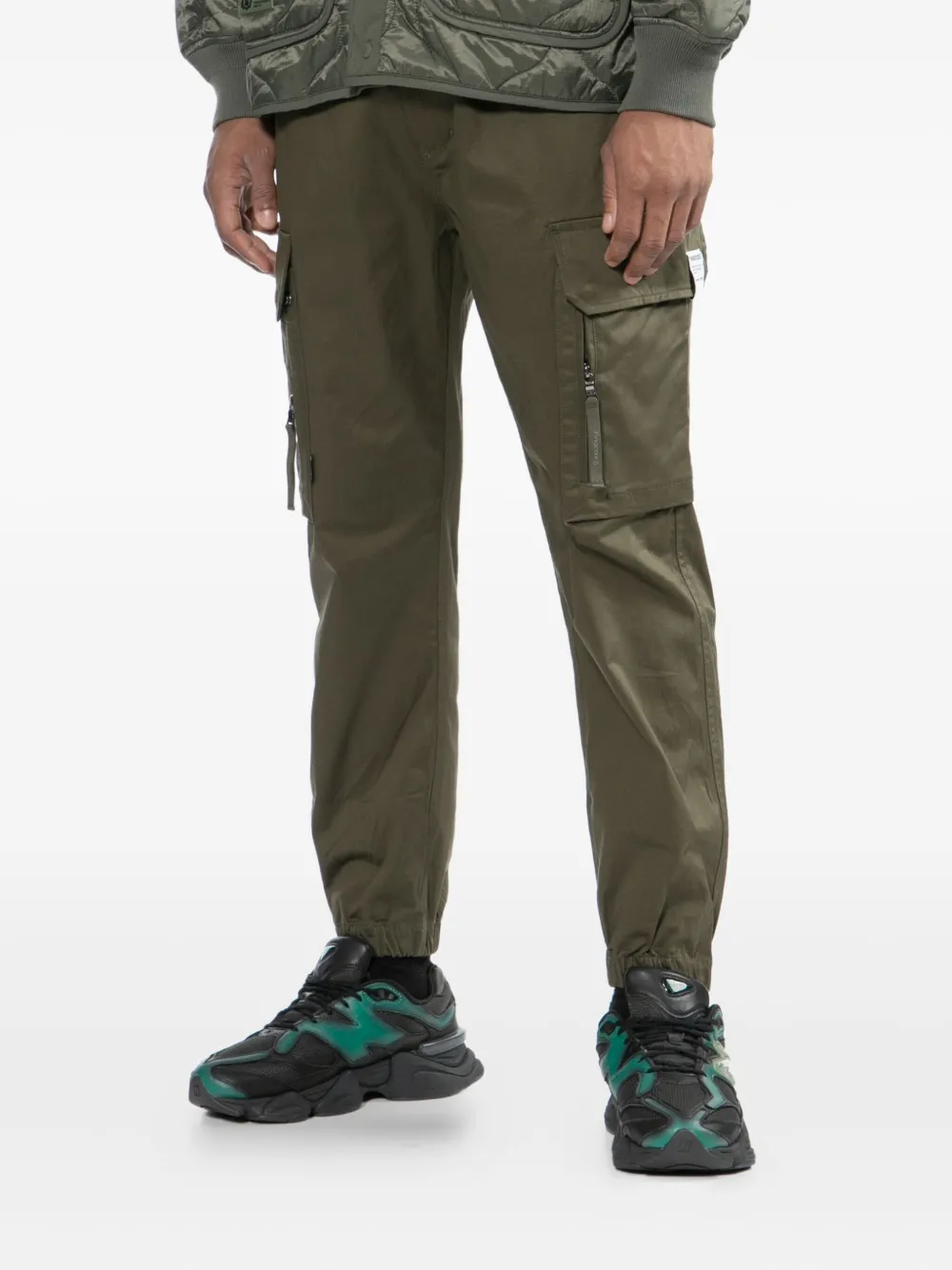 FINGERCROXX Cargo broek met logopatch Groen
