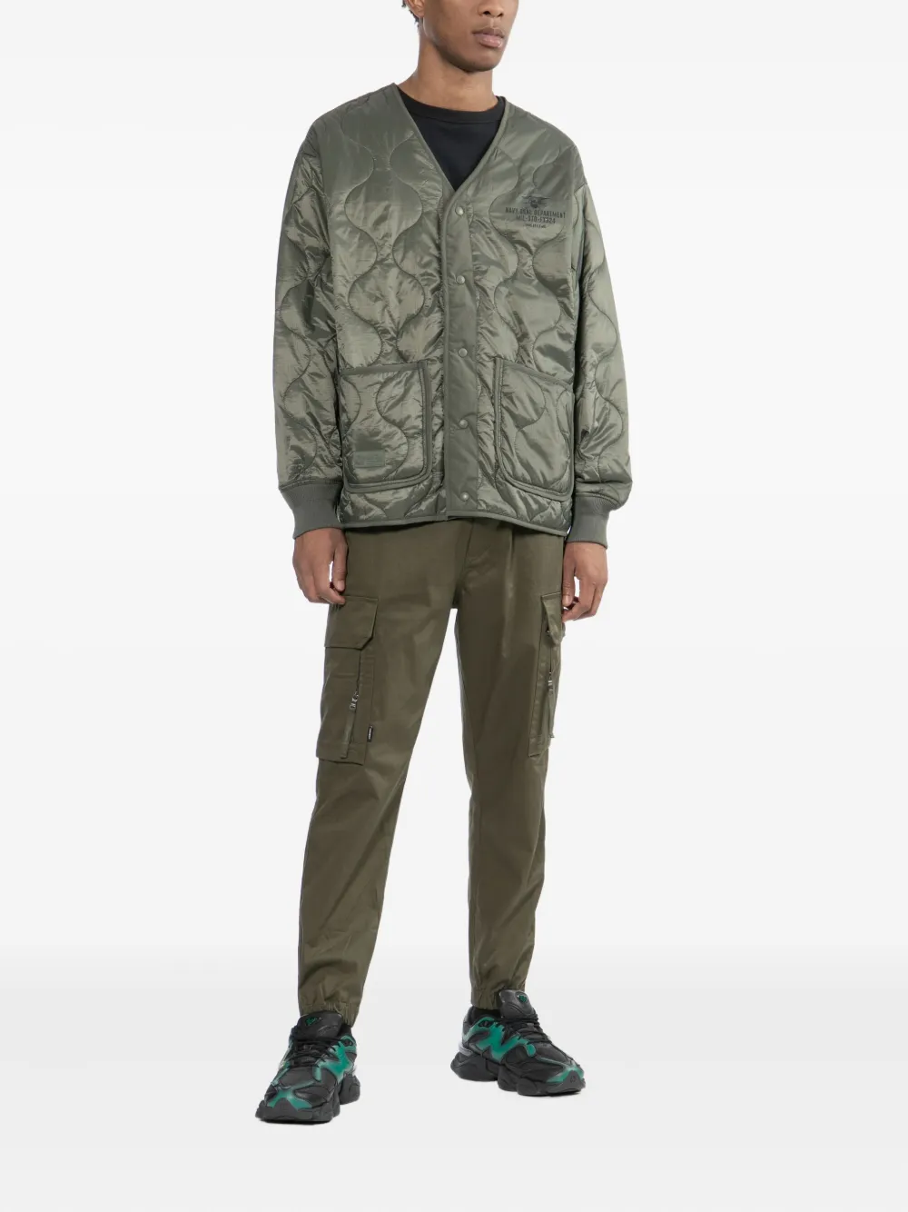 FINGERCROXX Cargo broek met logopatch - Groen