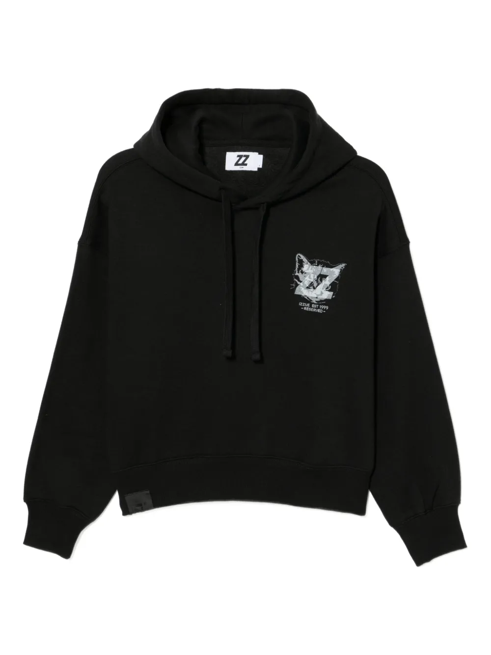 izzue printed hoodie | Black | Image 1