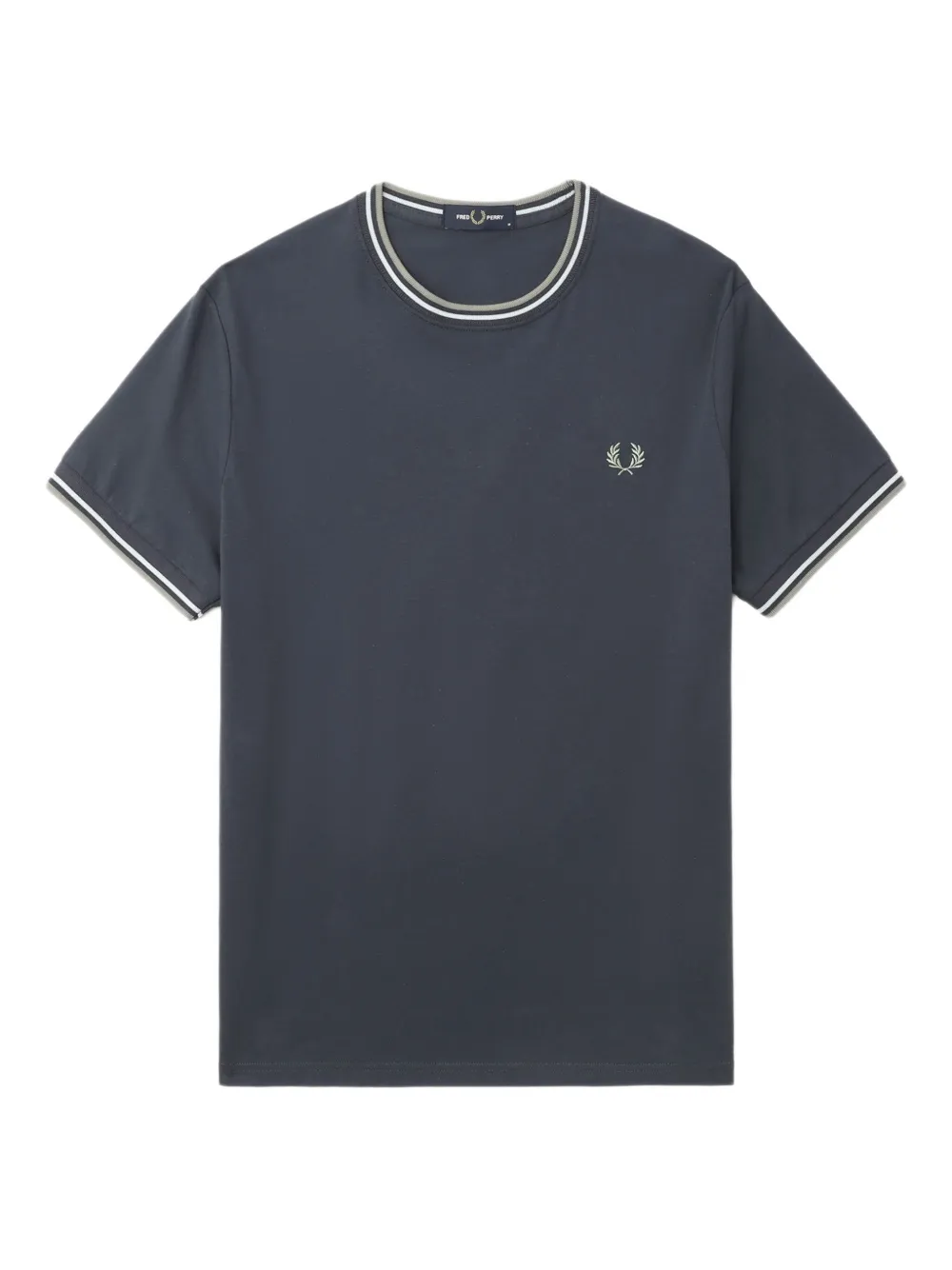 Fred Perry tipped-collar cotton T-shirt | Blue | Image 1
