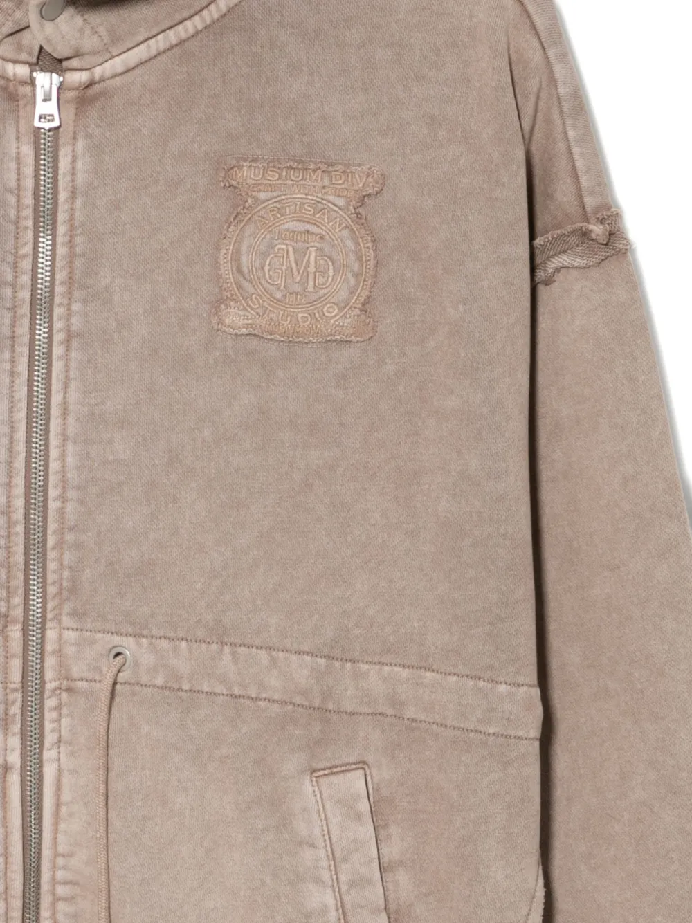 Musium Div. Katoenen hoodie met logo Bruin