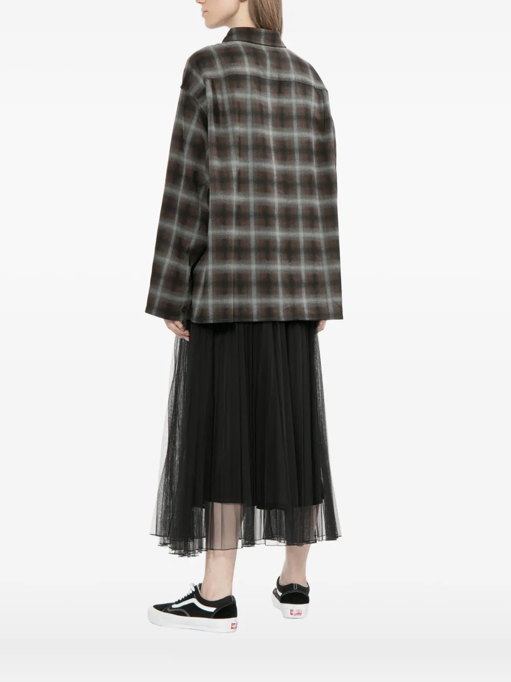 B+ab Checked Shirt Jacket In Black