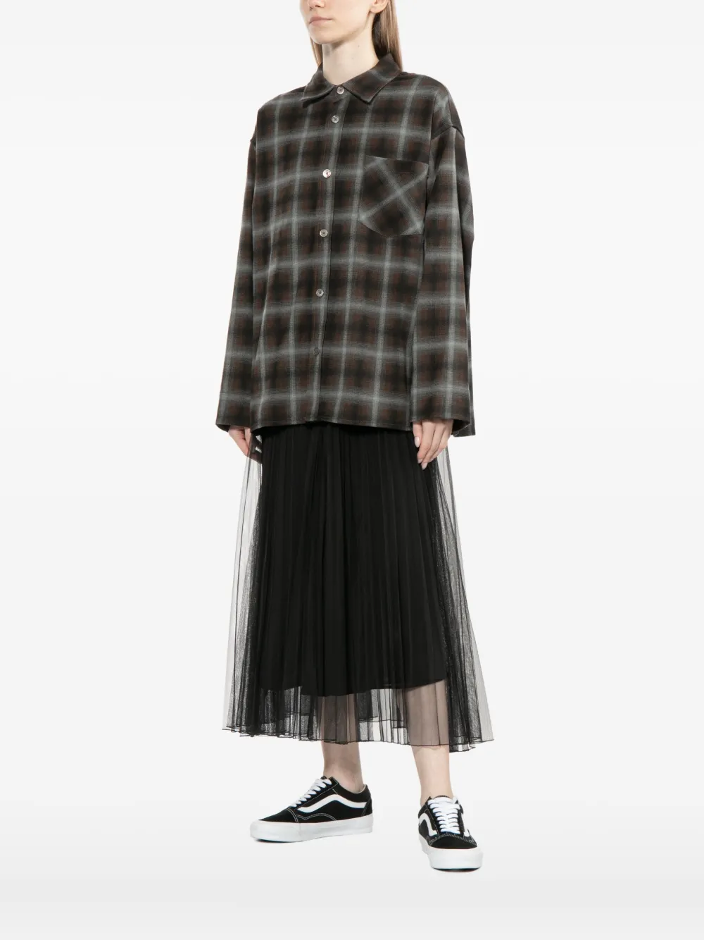 B+ab Checked Shirt Jacket In Black