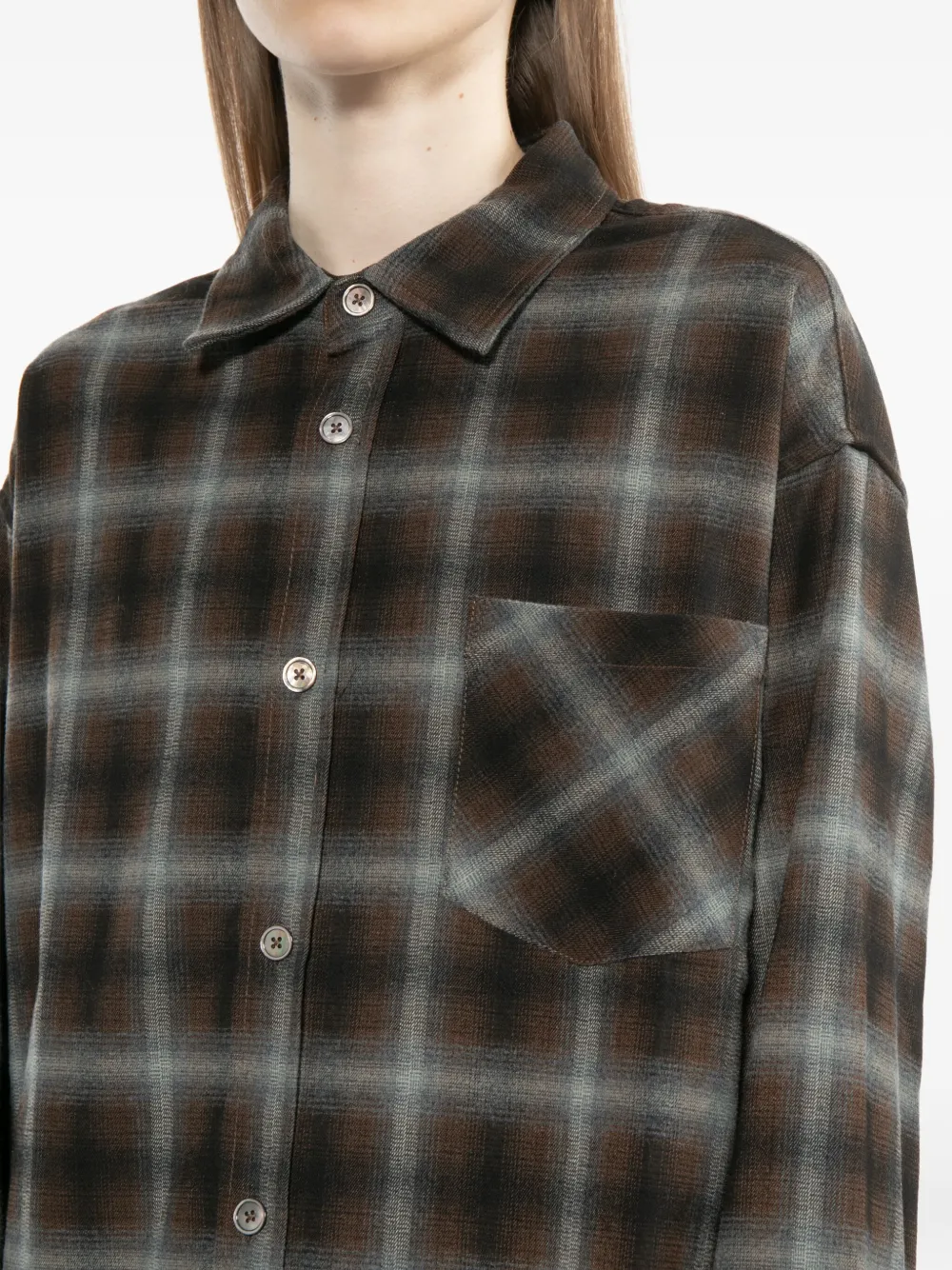 B+ab Checked Shirt Jacket In Black
