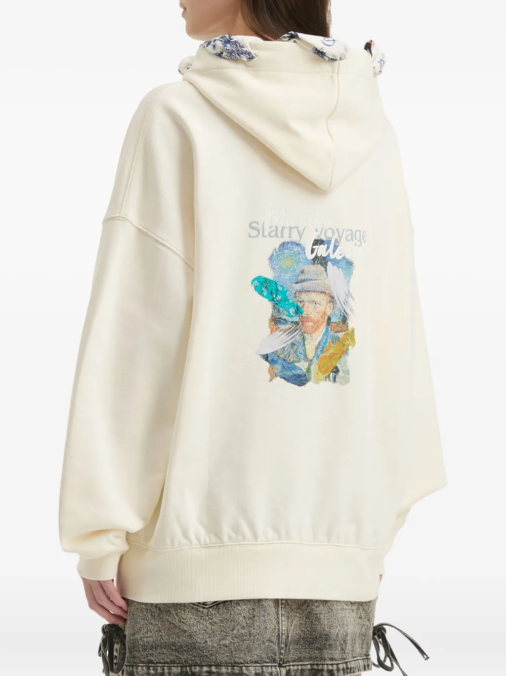 Musium Div. Hoodie met sjaaldetail IVX