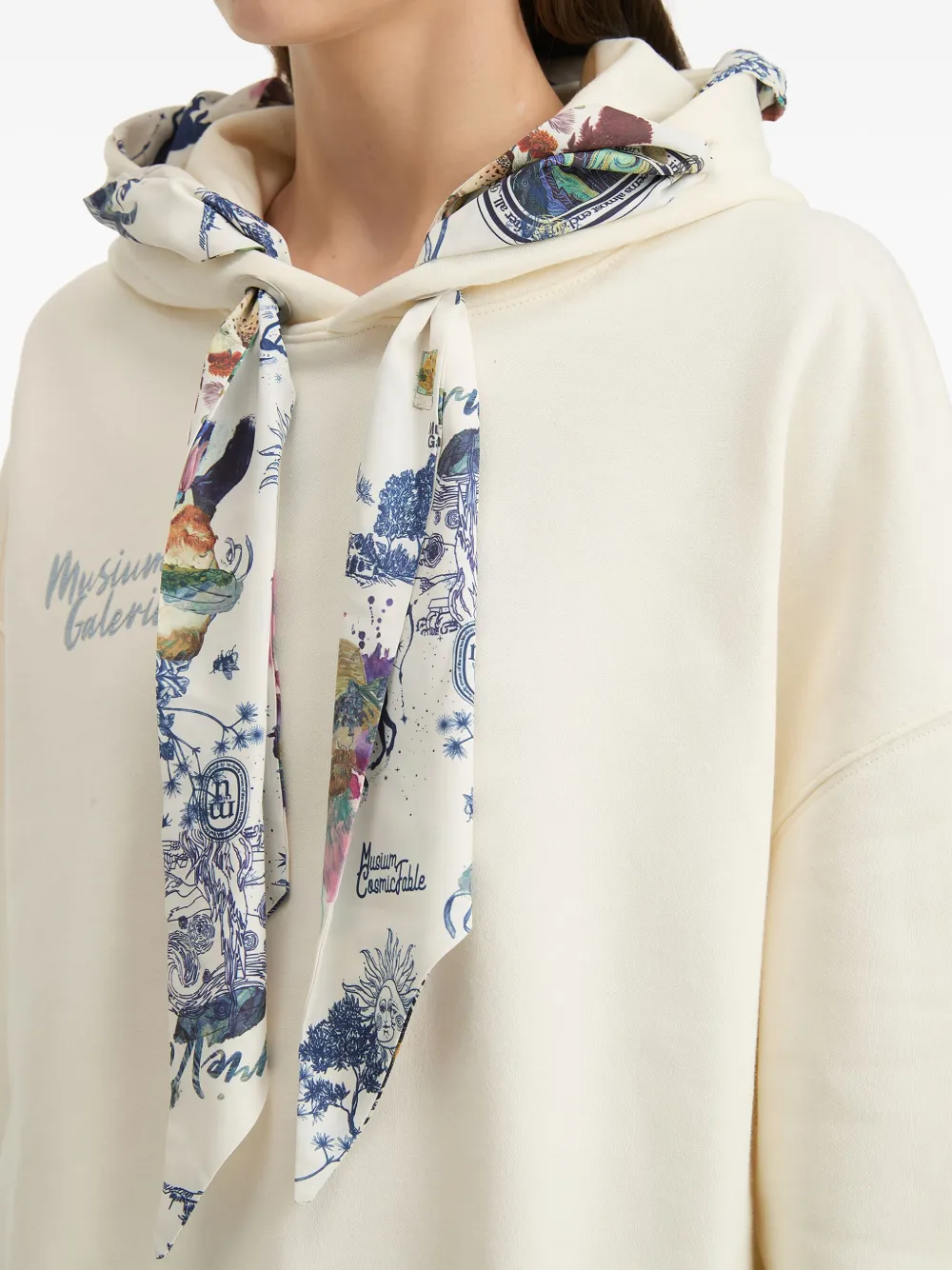 Musium Div. Hoodie met sjaaldetail IVX