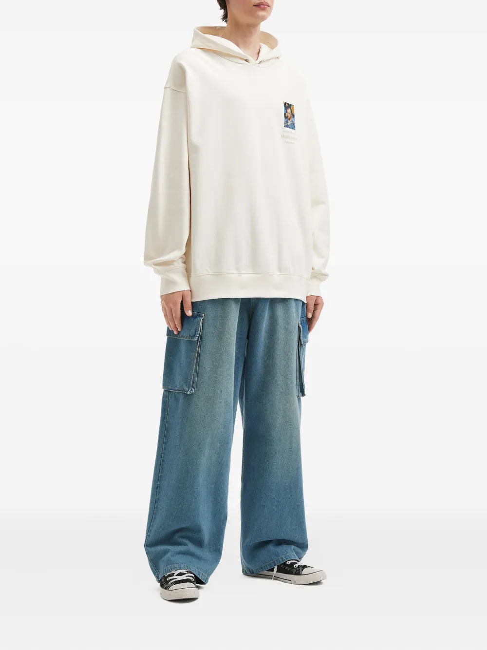Musium Div. Pixel-print Hoodie In White