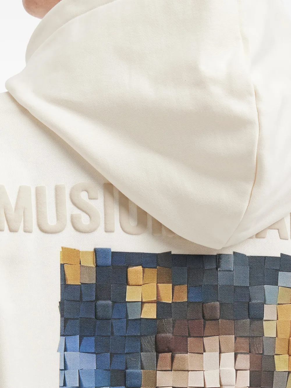 Musium Div. Pixel-print Hoodie In White