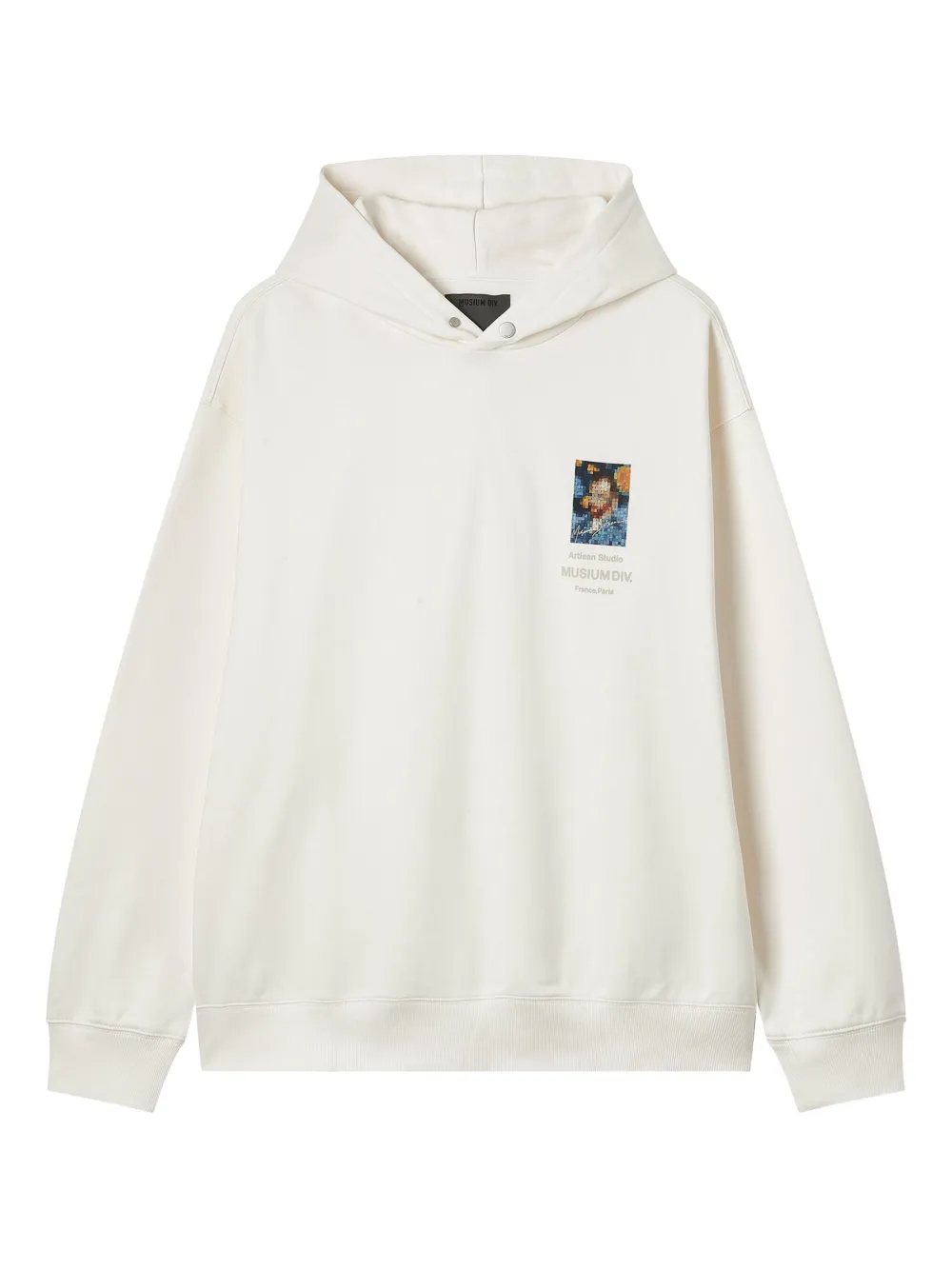 Musium Div. Pixel-print Hoodie In White