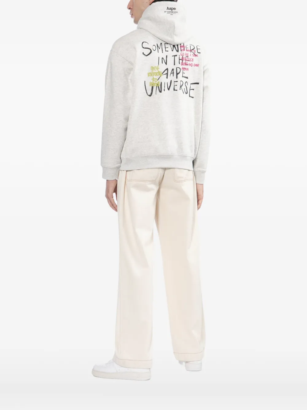 Aape By A Bathing Ape Moonface Hoodie In White