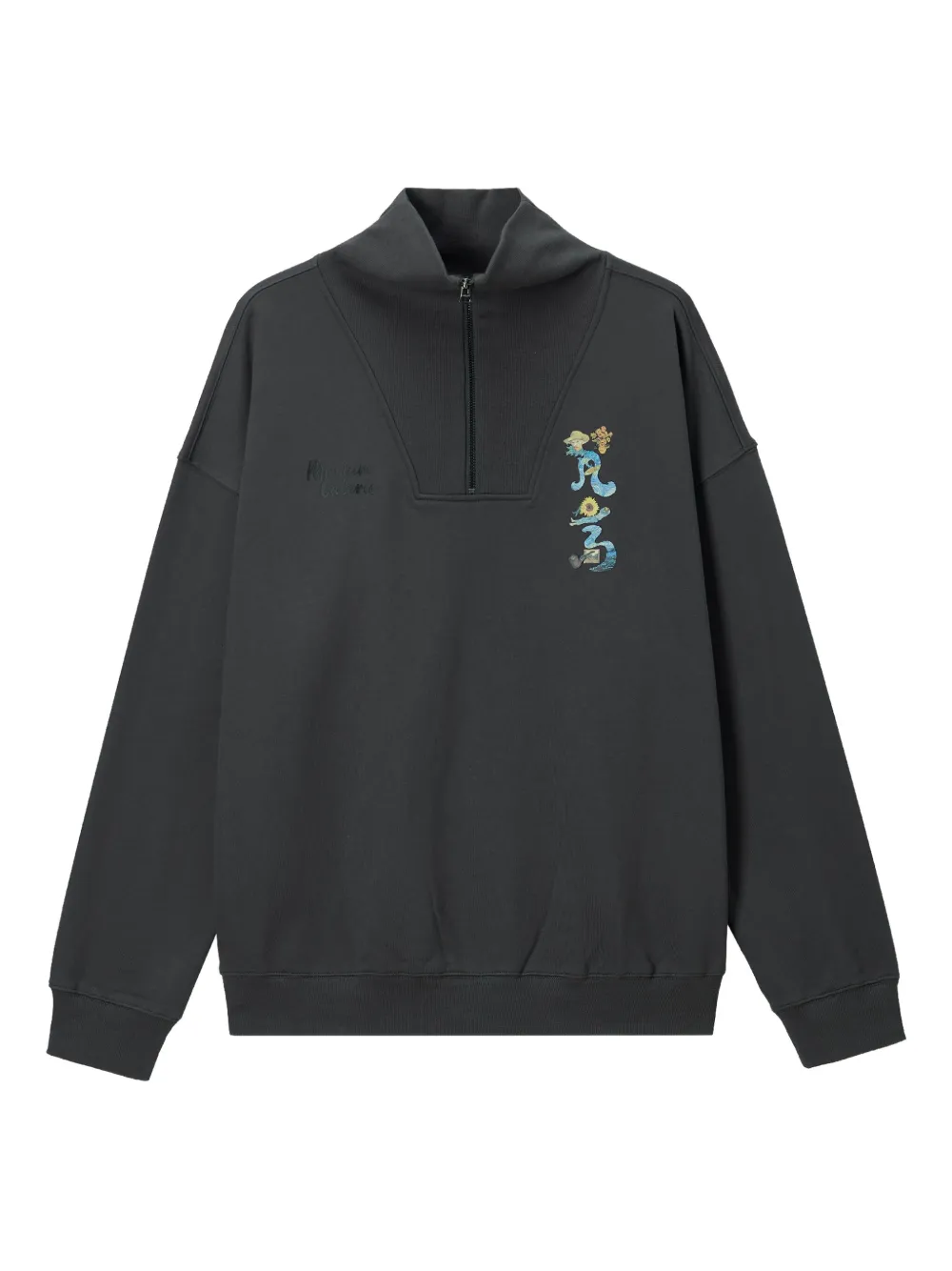 Musium Div. half-zip cotton sweatshirt | Black | Image 1