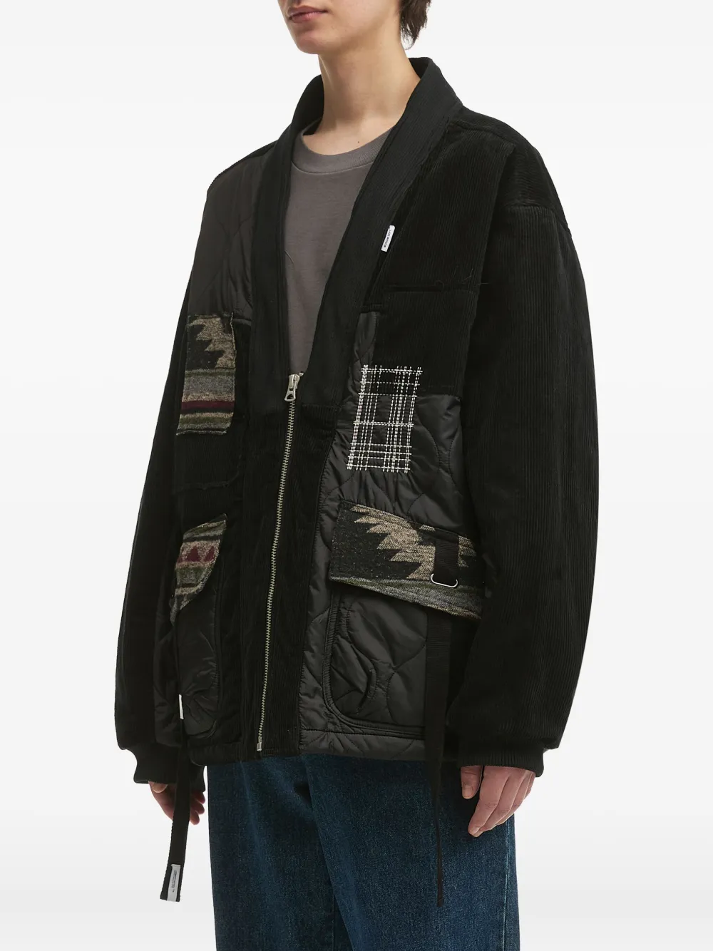 Musium Div. Corduroy Quilted Padded Jacket In Black