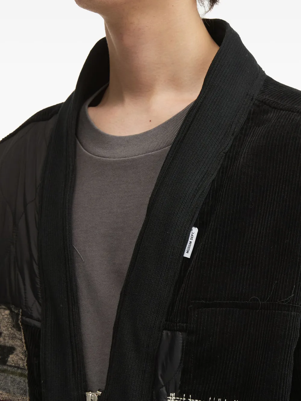 Musium Div. Corduroy Quilted Padded Jacket In Black