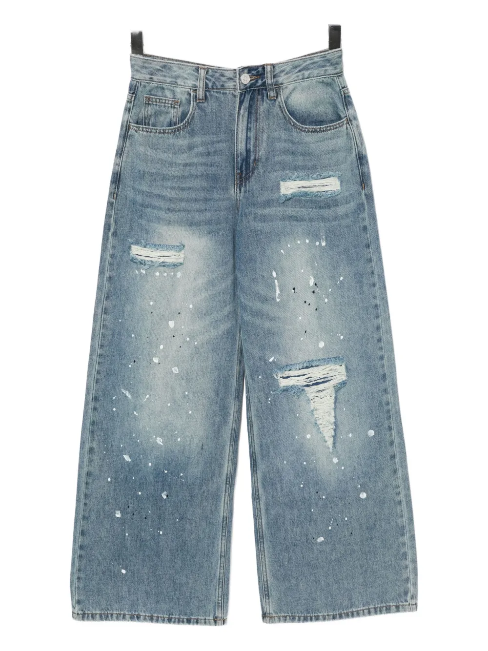 b+ab distressed wide-leg jeans - Blu