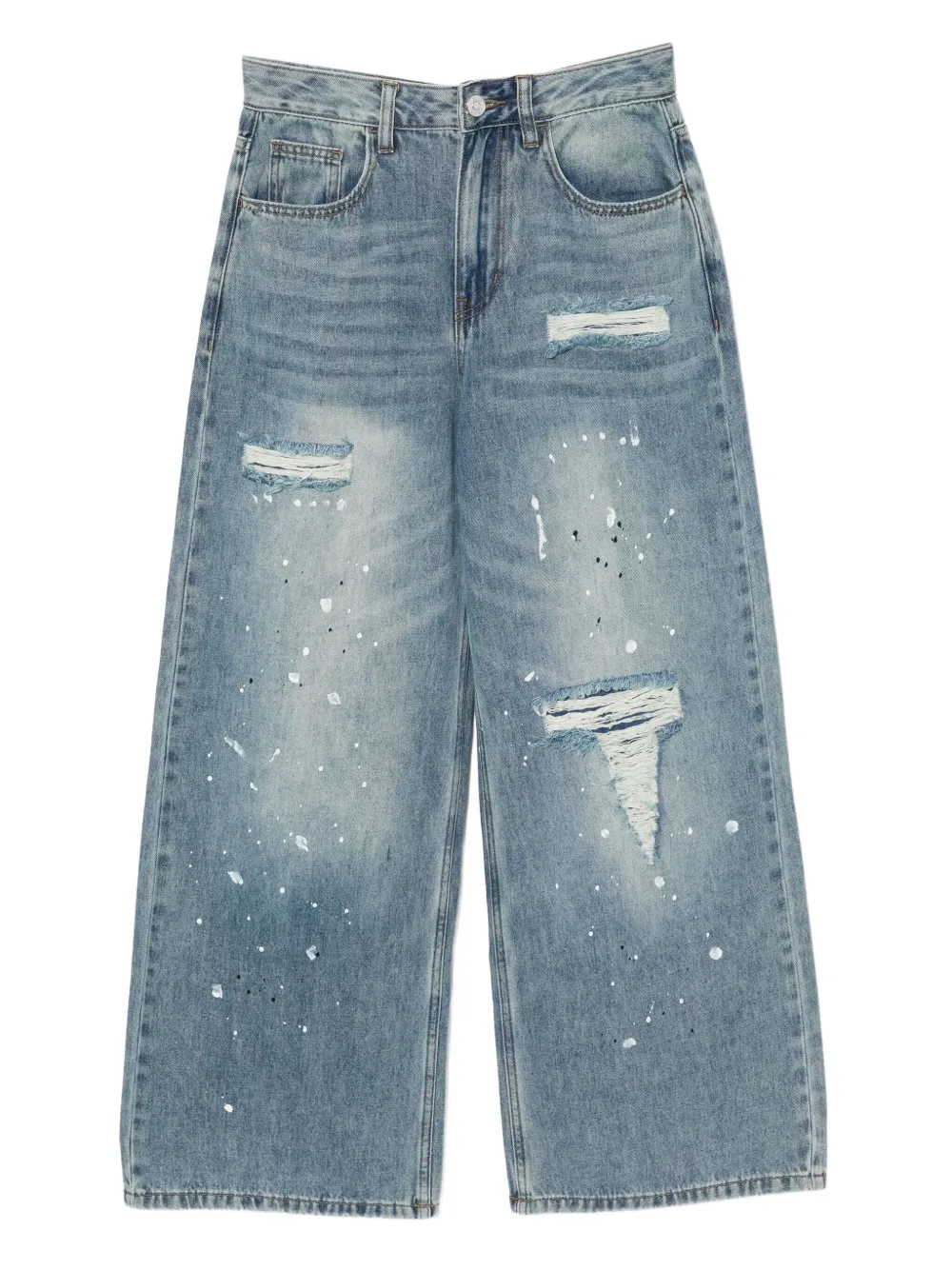 b+ab distressed wide-leg jeans | Blue | Image 1