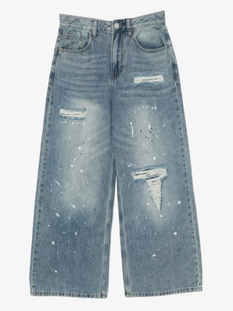 b+ab Weite Jeans im Distressed-Look