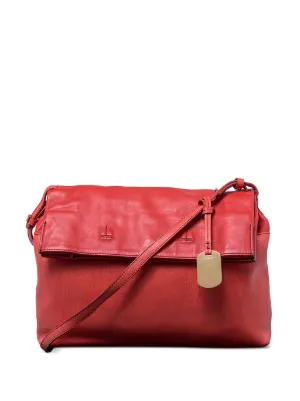 Furla スエード クロコエンボスレザー ショルダーバッグ | ブラウン 