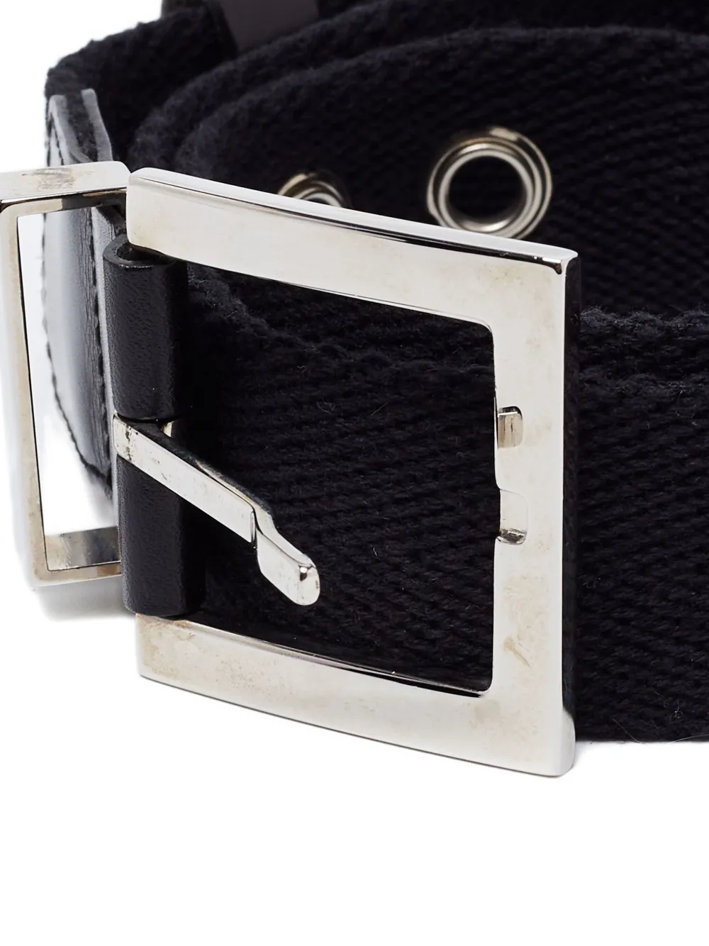 Dolce & Gabbana Pre-owned Eyelet-detail Canvas Belt in Black, view 2