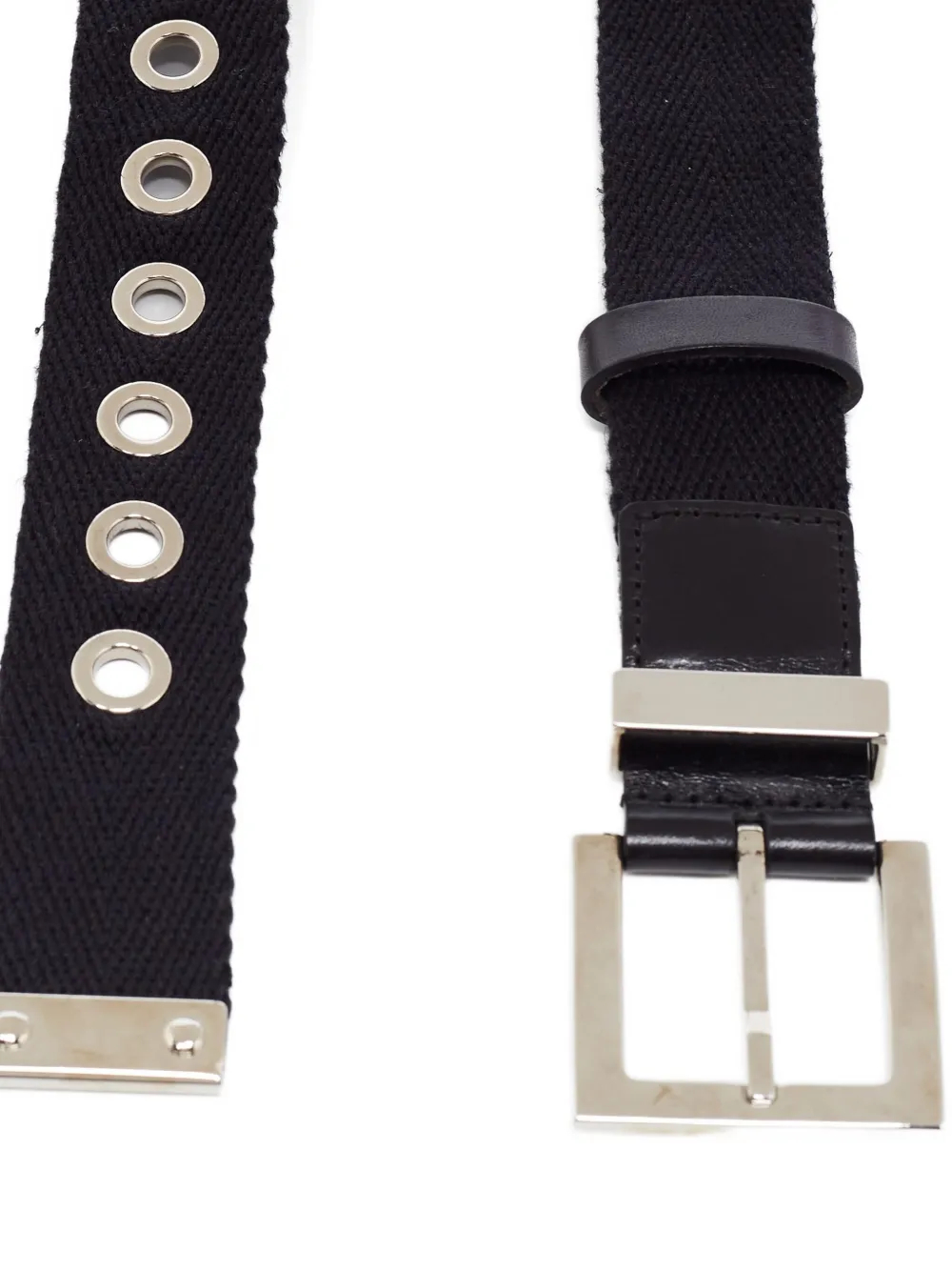 Dolce & Gabbana Pre-owned Eyelet-detail Canvas Belt in Black, view 3