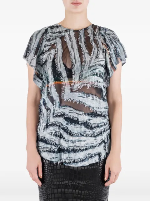 IRO blouse rayée à manches courtes