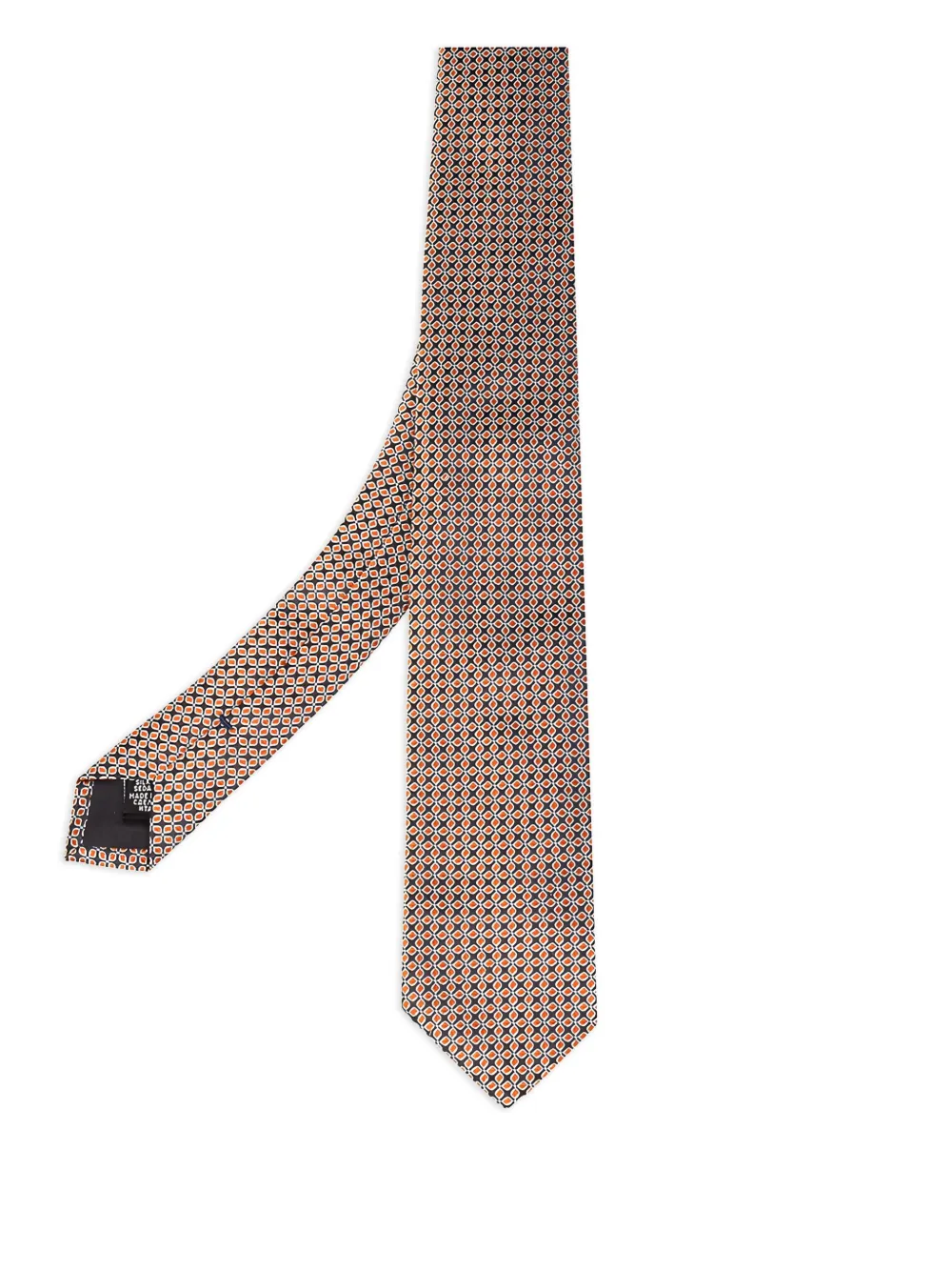 BOSS geometric-pattern silk tie | Orange | Image 1