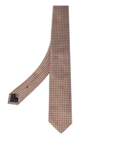 BOSS geometric-pattern silk tie