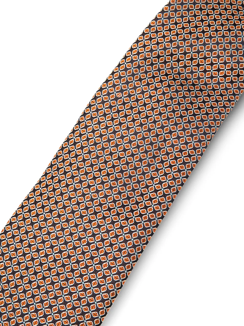 HUGO BOSS Pre-owned Geometric-pattern Silk Tie In Orange