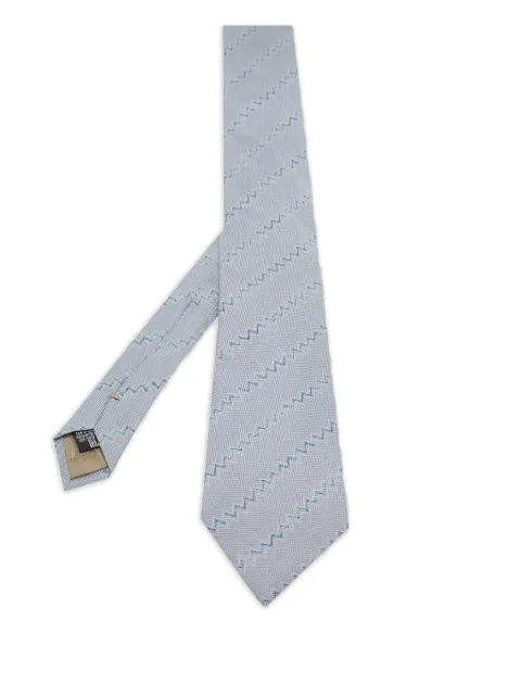 Giorgio Armani Pre-Owned zig-zag pattern silk tie
