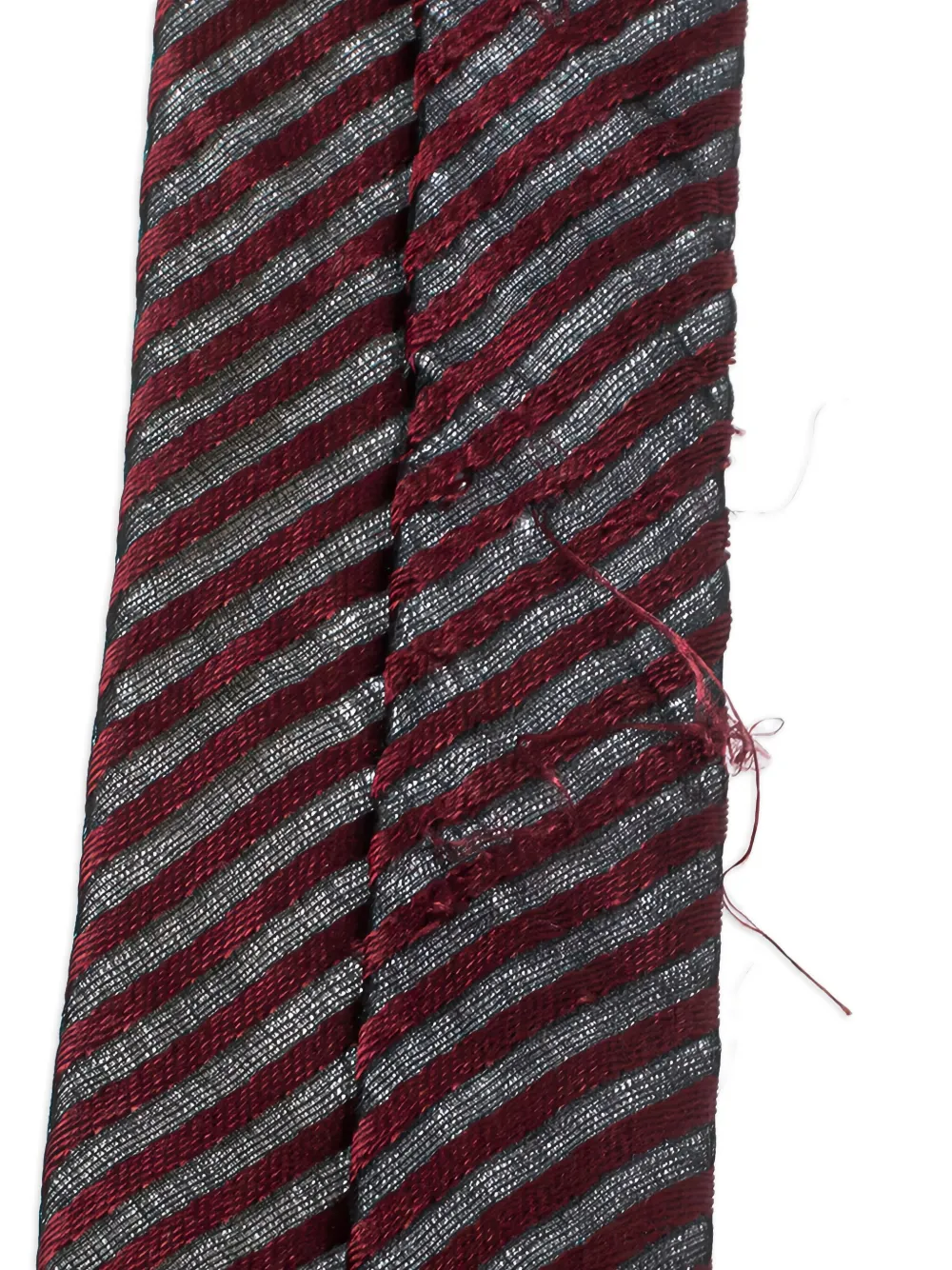 Pre-owned Hugo Boss Striped Silk Tie In Red