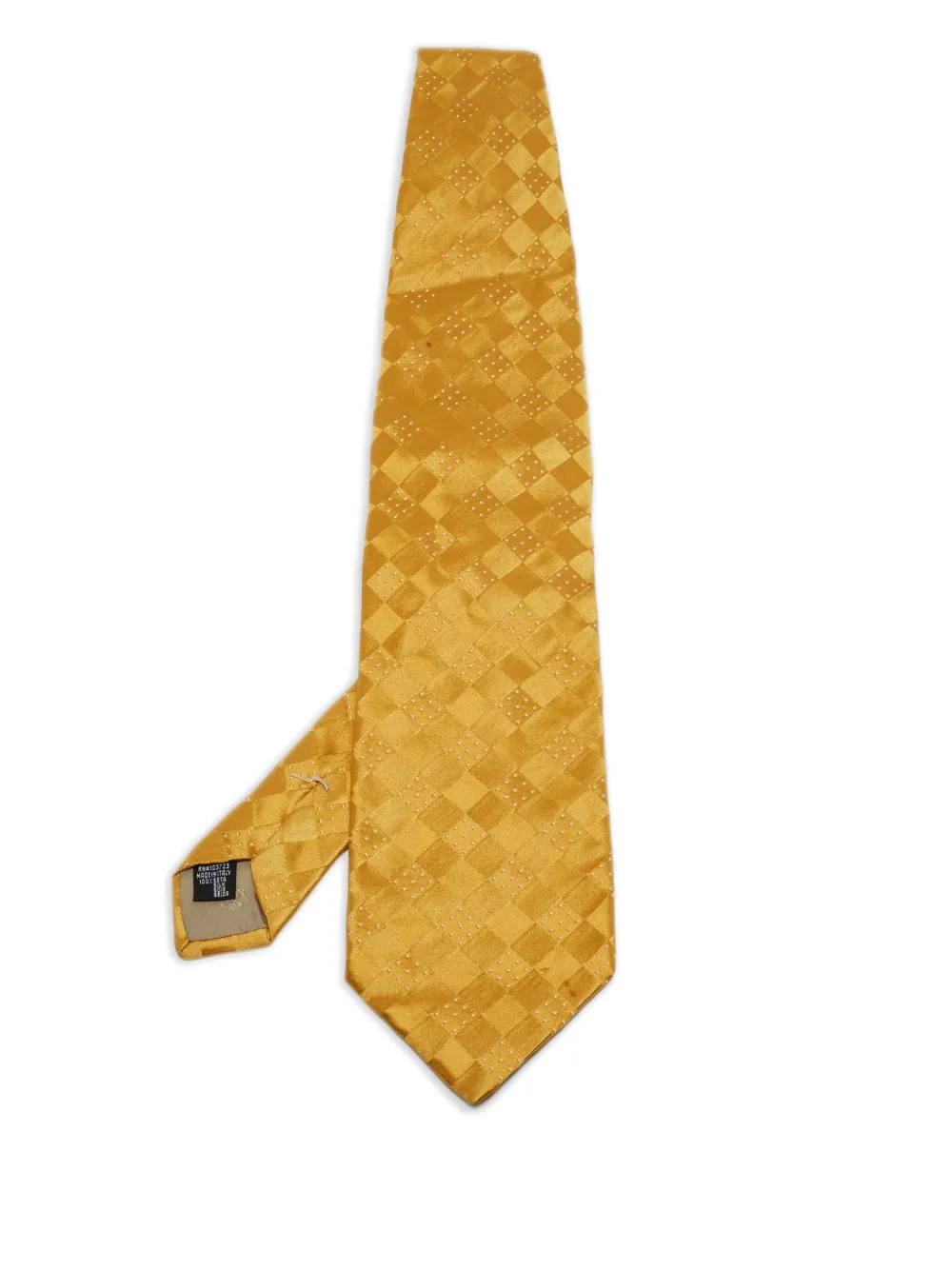 Giorgio Armani Pre-Owned check-pattern silk tie | Yellow | Image 1