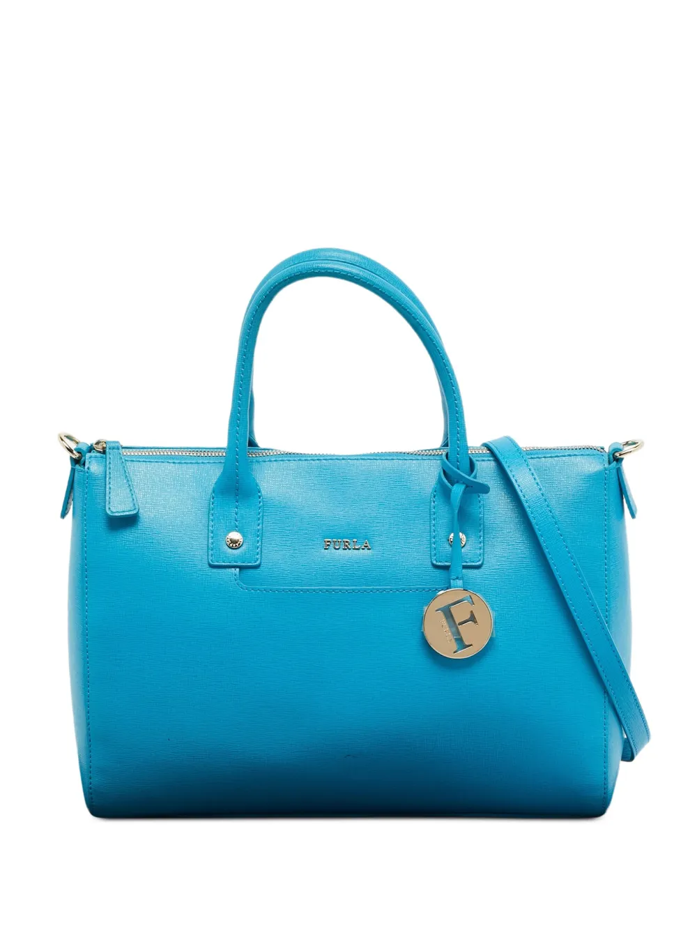 Pre-owned Furla Linda Tote Bag In Blue
