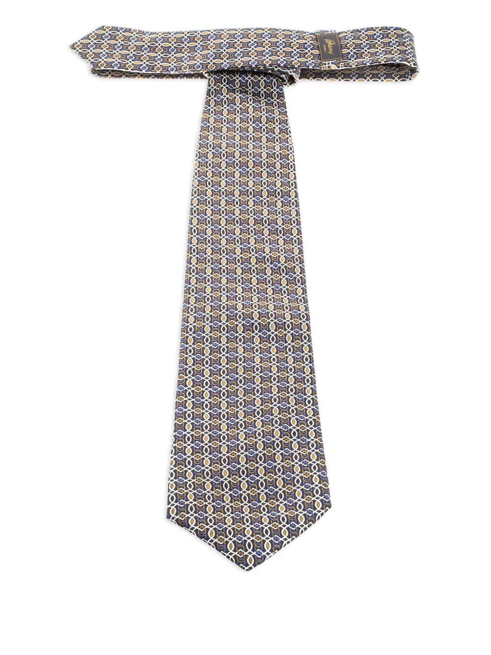 Brioni lattice-print silk tie | Grey | Image 1