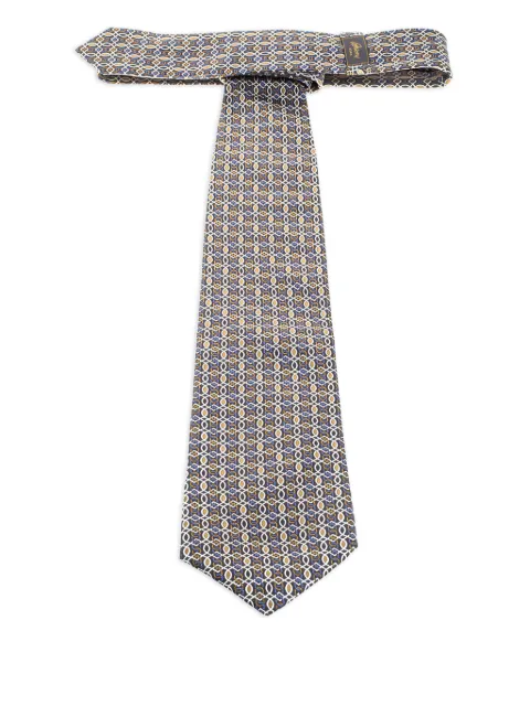 Brioni lattice-print silk tie