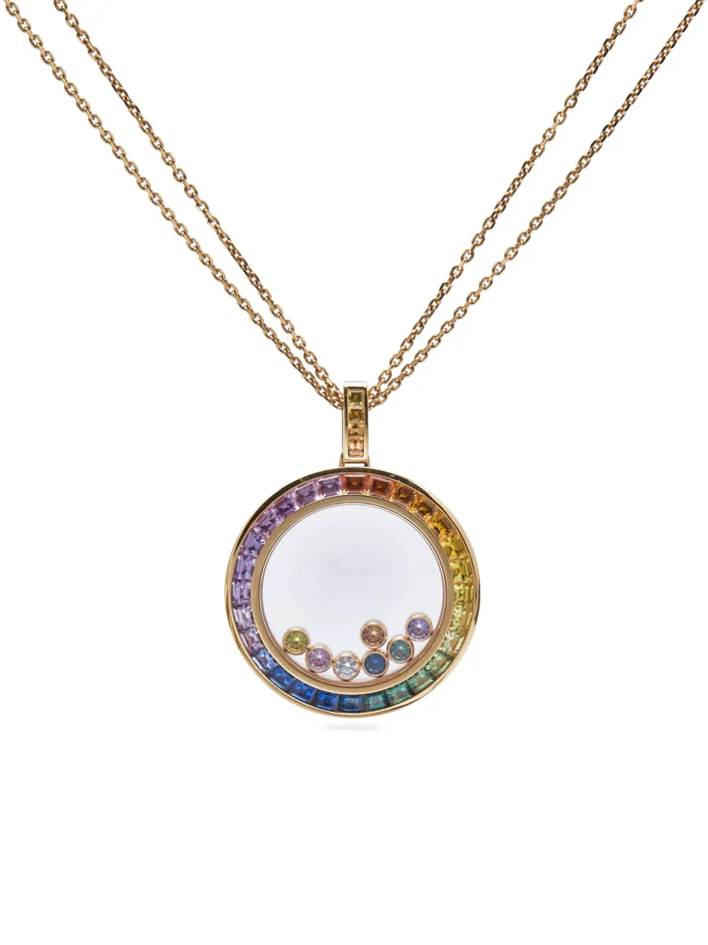 Chopard Pre-Owned 18K rose gold Happy diamonds-embellishment necklace | Gold | Image 1