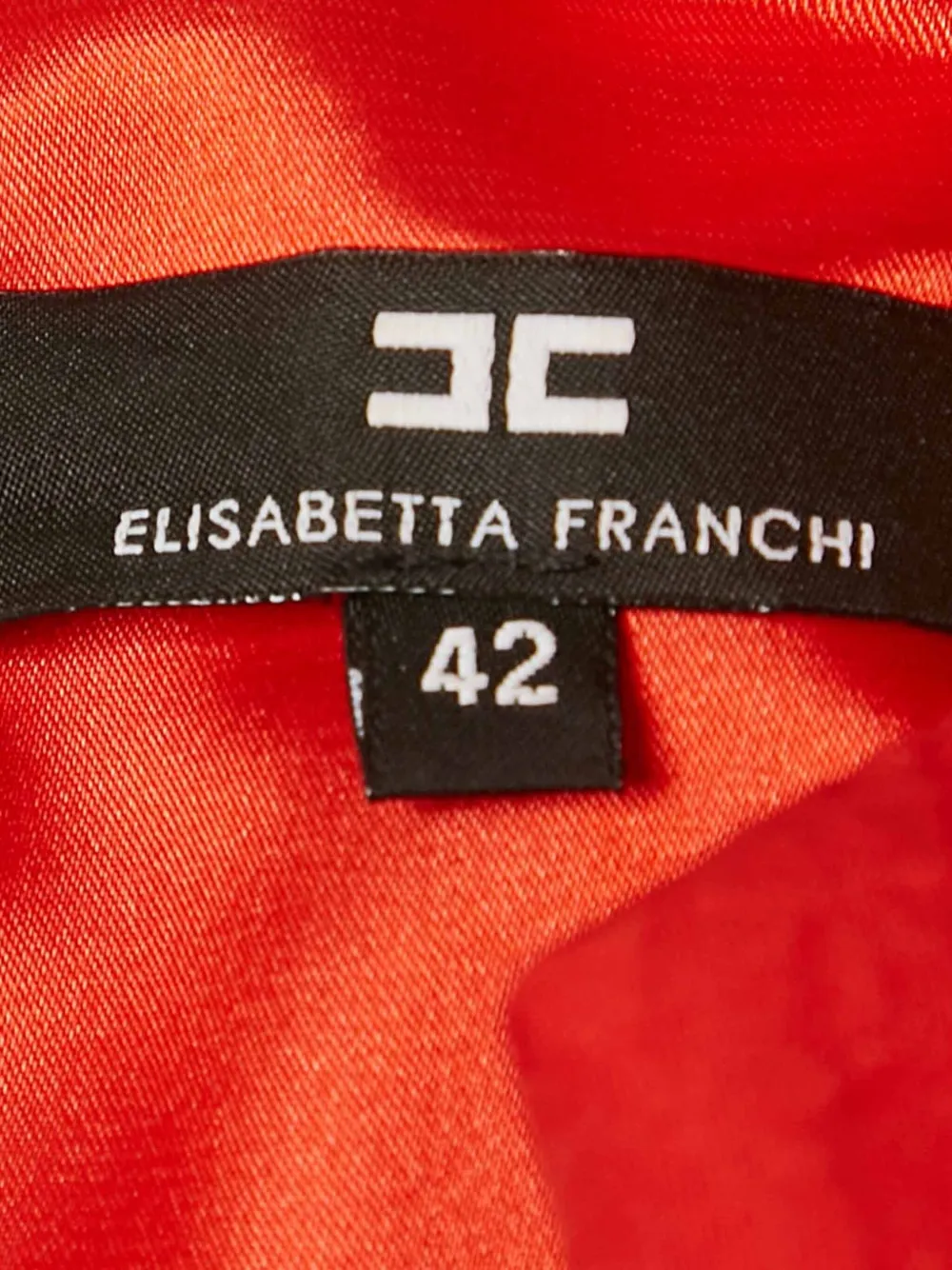 Pre-owned Elisabetta Franchi Snakeskin-effect Midi Dress In Orange