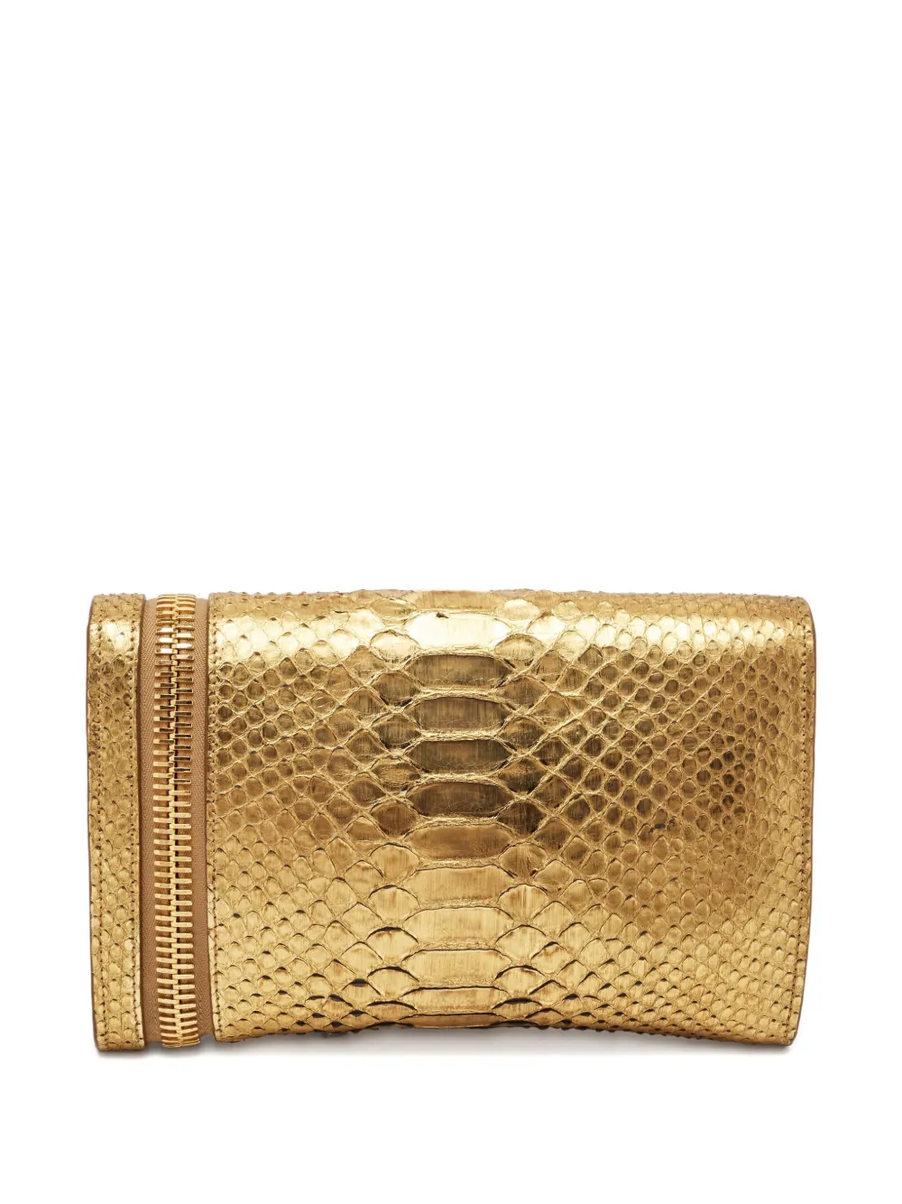 Pre-owned Tom Ford Python Crossbody Bag In Gold